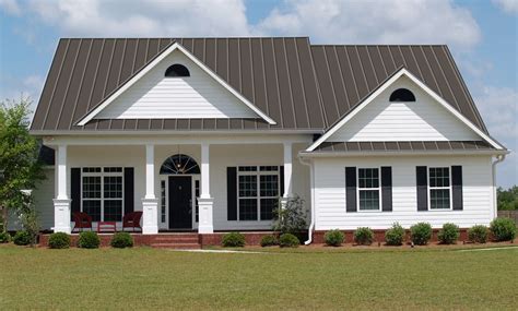 metal roofing white house|metal roof house color combinations.